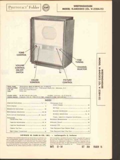 westinghouse model h-840ck15 color television tv sams photofact manual