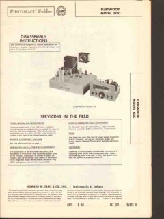 fleetwood model 800 tv television receiver sams photofact manual