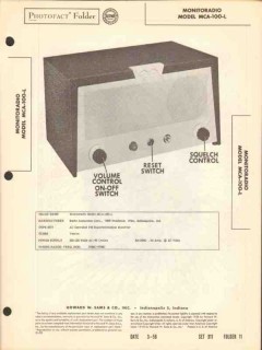 monitoradio model mca-100-l fm radio receiver sams photofact manual