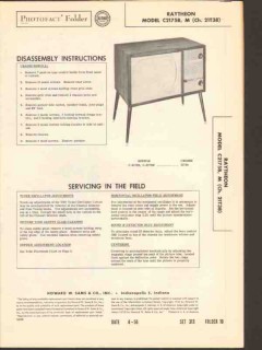 raytheon model c-2175x tv television receiver sams photofact manual