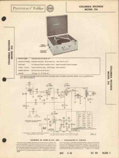 columbia model 316 3-speed record changer phono sams photofact manual columbia model 316 3-speed record changer phono sams photofact manual