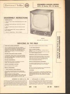stromberg-carlson model xp21 x21 tv television sams photofact manual