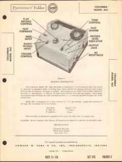 columbia model 461 tape recorder playback sams photofact manual columbia model 461 tape recorder playback sams photofact manual