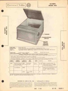 olympic model 403 am radio receiver phonograph sams photofact manual olympic model 403 am radio receiver phonograph sams photofact manual