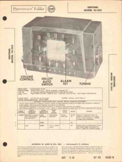 Sentinel model 1u365 AM radio receiver clock Sams Photofact manual Sentinel model 1u365 AM radio receiver clock Sams Photofact manual