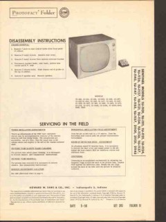 sentinel model 1u-11xx 211xx tv television sams photofact manual