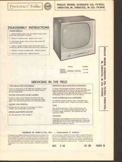 philco chassis tv394 tv396 television receiver sams photofact manual