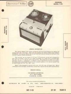 pentron model t-90 tape recorder playback sams photofact manual pentron model t-90 tape recorder playback sams photofact manual