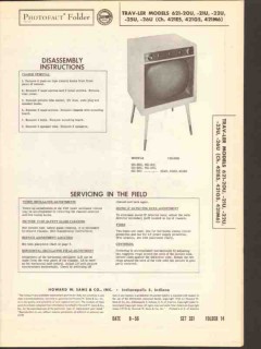trav-ler model 621-2xu tv television receiver sams photofact manual