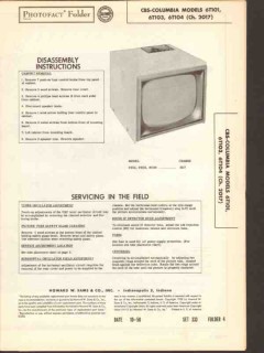 cbs-columbia model 6t10x tv television receiver sams photofact manual