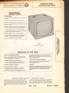 coronado model tv1-9305a tv television receiver sams photofact manual