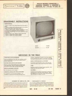 philco chassis tv-332 tv television receiver sams photofact manual