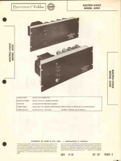 electro-voice model a100 100w audio amplifier sams photofact manual electro-voice model a100 100w audio amplifier sams photofact manual