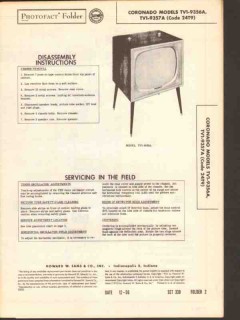 coronado model tv1-9356a tv1-9357a tv television sams photofact manual