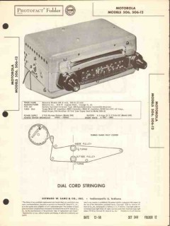 motorola model 506 506-12 am car radio receiver sams photofact manual