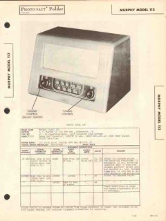 murphy model 112 5 tube am radio receiver sams photofact manual murphy model 112 5 tube am radio receiver sams photofact manual