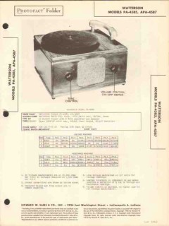 watterson model pa-458x am radio receiver phono sams photofact manual watterson model pa-458x am radio receiver phono sams photofact manual