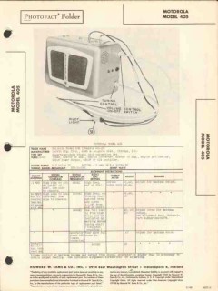 motorola model 405 am car radio receiver sams photofact manual