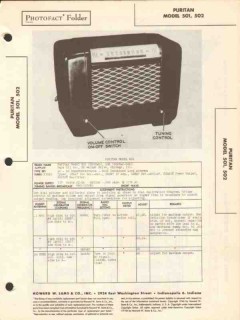 puritan model 501 502 5 tube am radio receiver sams photofact manual puritan model 501 502 5 tube am radio receiver sams photofact manual