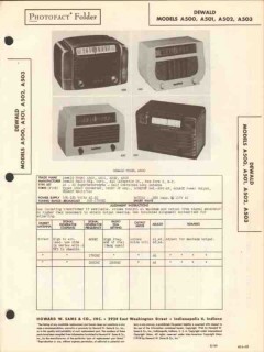 dewald model a50x 5 tube am radio receiver sams photofact manual