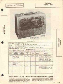olympic model 6-606 portable am radio receiver sams photofact manual