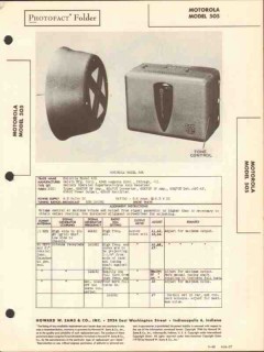 motorola model 505 6 tube am car radio receiver sams photofact manual