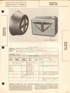 motorola model 605 6 tube am car radio receiver sams photofact manual