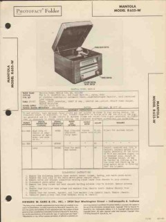mantola model r655-w 5 tube am radio phonograph sams photofact manual mantola model r655-w 5 tube am radio phonograph sams photofact manual