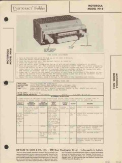 motorola model nh6 6 tube am car radio receiver sams photofact manual