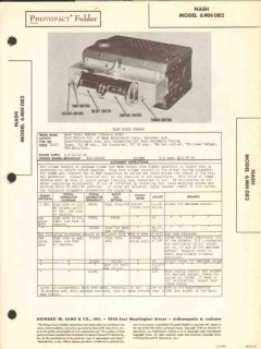 nash model 6mn082 6 tube am car radio receiver sams photofact manual nash model 6mn082 6 tube am car radio receiver sams photofact manual