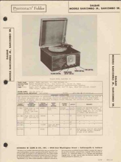 dalbar model barcombo xx am radio receiver phono sams photofact manual