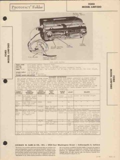 ford model 6mf080 6 tube am car radio receiver sams photofact manual ford model 6mf080 6 tube am car radio receiver sams photofact manual