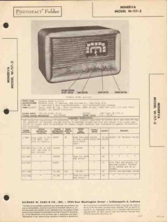 minerva models w-117-3 am sw radio receiver sams photofact manual