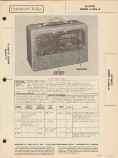 olympic model 6-606-a portable am radio receiver sams photofact manual