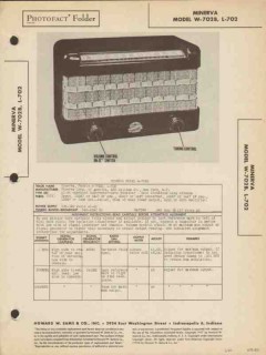 minerva model w-702b l-702 am radio receiver sams photofact manual