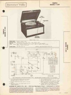 temple model f-301 phonograph record player sams photofact manual temple model f-301 phonograph record player sams photofact manual