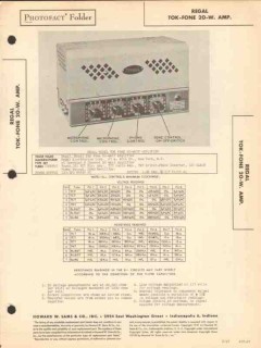 regal model tok-fone 20 watt audio amplifier sams photofact manual