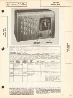 electro model b20 6 tube am radio receiver sams photofact manual electro model b20 6 tube am radio receiver sams photofact manual
