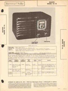 mason model 45-1a 6 tube am radio receiver sams photofact manual