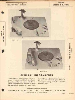 philco models d-10 phonograph record changer sams photofact manual philco models d-10 phonograph record changer sams photofact manual