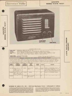 lafayette model fa-15w fa-15y am radio receiver sams photofact manual
