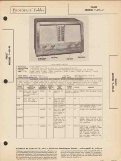 pilot model t-411-u 6 tube am sw radio receiver sams photofact manual pilot model t-411-u 6 tube am sw radio receiver sams photofact manual