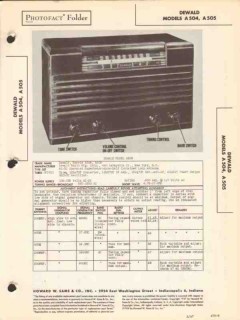dewald model a504 a505 am sw radio receiver sams photofact manual
