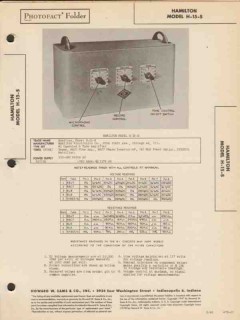 hamilton model h-15-s 5 tube audio amplifier sams photofact manual hamilton model h-15-s 5 tube audio amplifier sams photofact manual