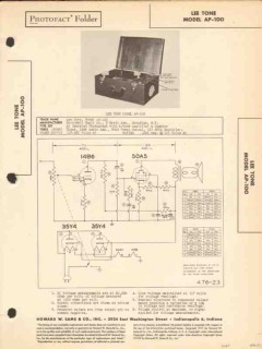 lee tone model ap-100 phonograph record player sams photofact manual lee tone model ap-100 phonograph record player sams photofact manual