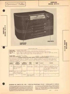 simplon model wvv2 5 tube am radio receiver sams photofact manual simplon model wvv2 5 tube am radio receiver sams photofact manual