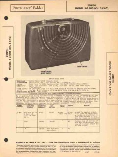 zenith model 5g003 portable am radio receiver sams photofact manual zenith model 5g003 portable am radio receiver sams photofact manual