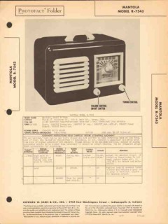 mantola model r-7543 5 tube am radio receiver sams photofact manual mantola model r-7543 5 tube am radio receiver sams photofact manual