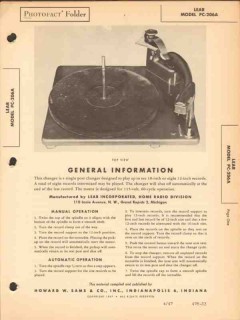lear model pc-206a phonograph record changer sams photofact manual lear model pc-206a phonograph record changer sams photofact manual
