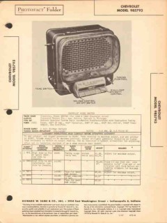 chevrolet model 985793 am car radio receiver sams photofact manual